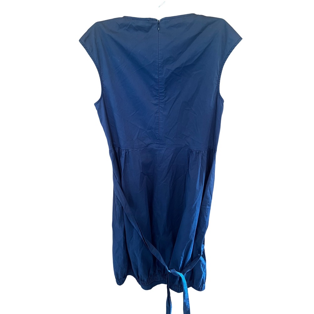 Peserico Eyelet Dress Sleeveless Tie Waist Casual Dress Cotton Italian Size 42‎ - Picture 4 of 7